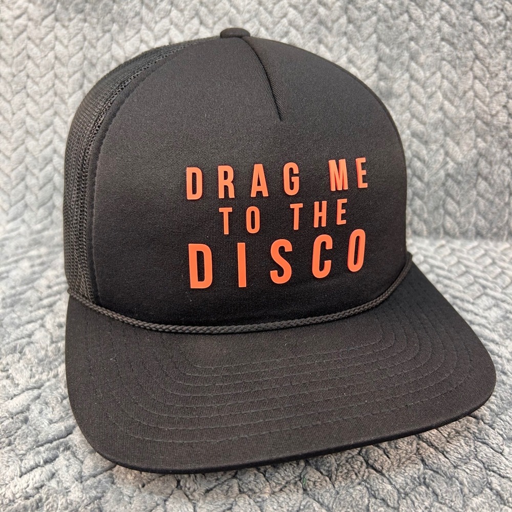 Drag Me To The Disco Unisex Black Format Trucker Hat Snapback Rope Mesh OSFM